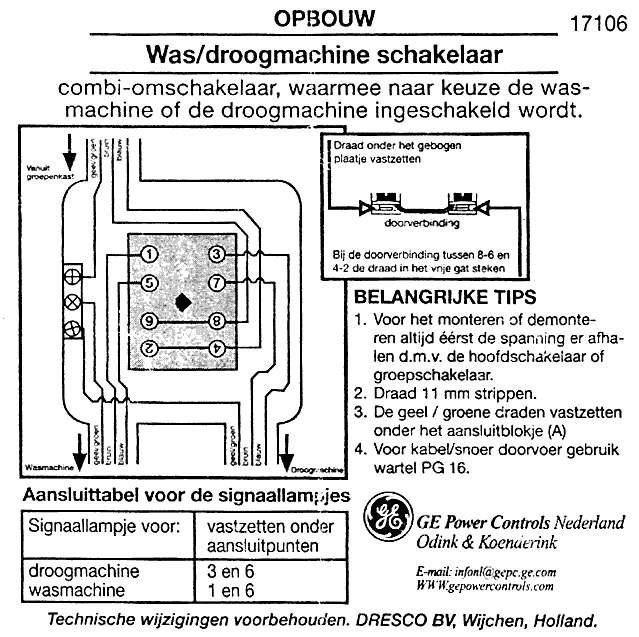 Af en toe stoel Defecte Aansluiting lampjes van combi-schakelaar wasmachine/droger | KLUSIDEE.NL