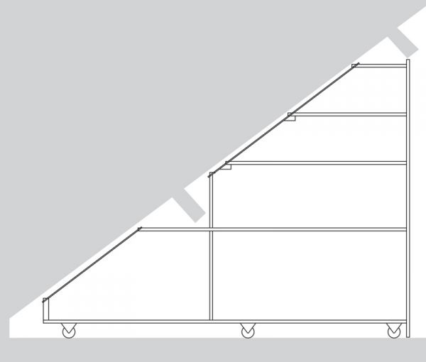 Betere Kast op wieltjes onder schuin dak OX-52