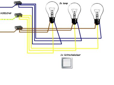 Dank u voor uw hulp artillerie aangenaam 1 schakelaar, 3 lampen aansluiten | KLUSIDEE.NL