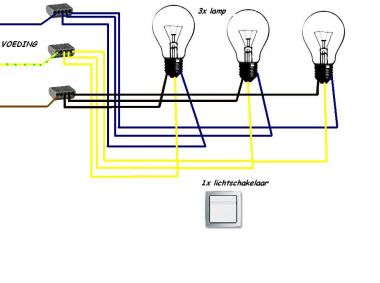 Dank u voor uw hulp artillerie aangenaam 1 schakelaar, 3 lampen aansluiten | KLUSIDEE.NL