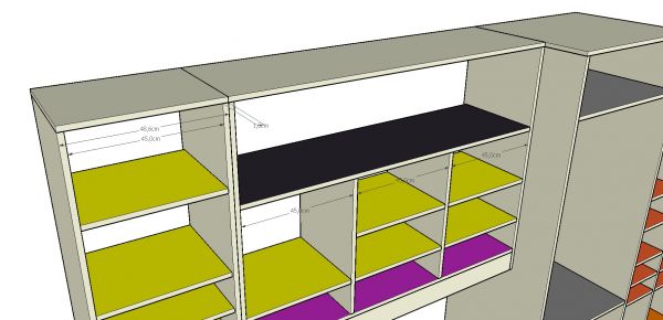 MDF kast met deuren: breedte deuren