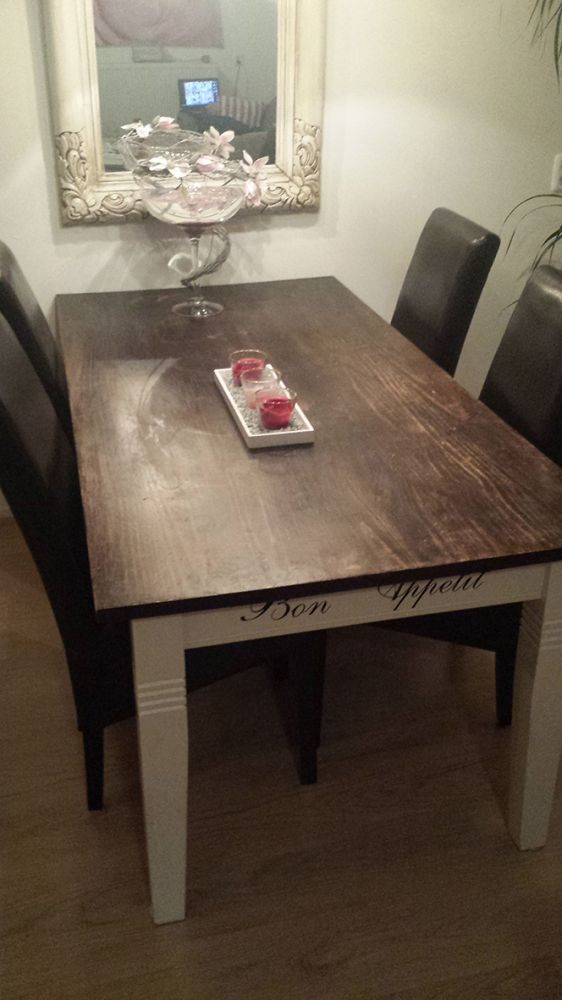 Houten blad eettafel schuren en verven? Tafel schuren en lakken