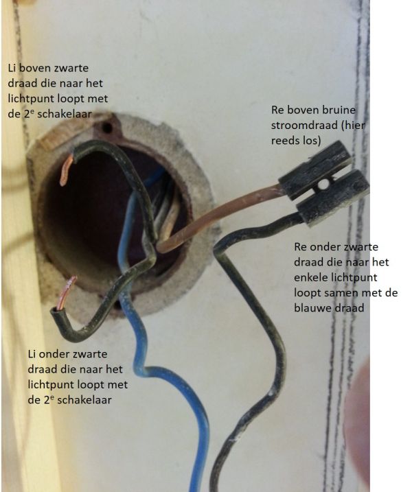 architect Keuze heks Bedrading bestaande lichtschakelaar (voor 2 lampen) | KLUSIDEE.NL