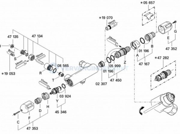 Beschietingen spreiding tunnel Demontage Grohe thermostaatkraan badkamer | KLUSIDEE.NL