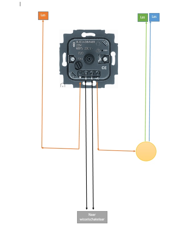 Aansluiten 2250 Dimmer (wisselschakeling) KLUSIDEE.NL