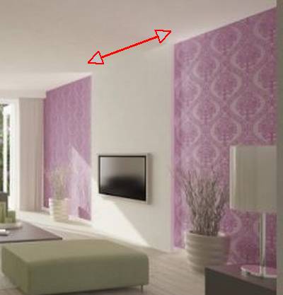 Valse wand in woonkamer, materiaal soort Behang schouw woonkamer